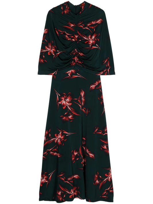 Alix Floral-Print Midi Dress