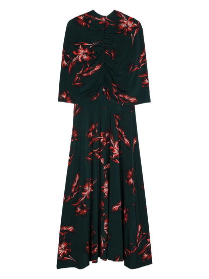 Alix Floral-Print Midi Dress