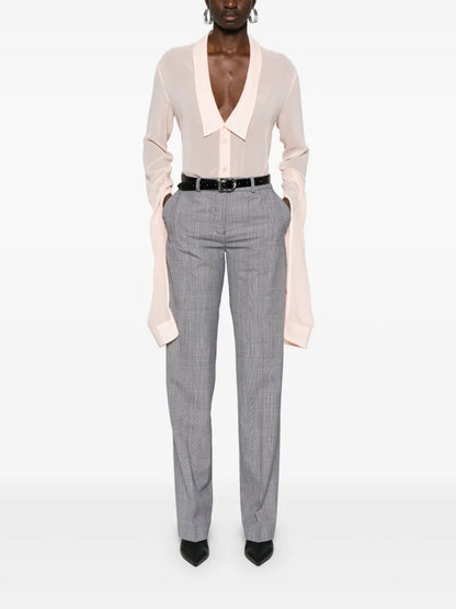 Check-Pattern Tailored Trousers