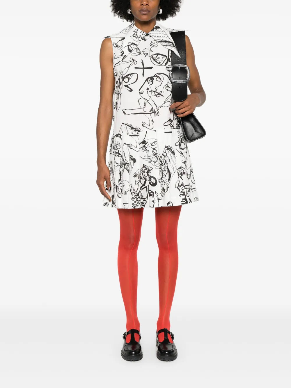 Abstract Pleated Mini Dress