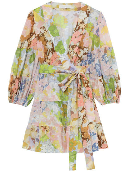 Abstract-Pattern Print Cotton Dress