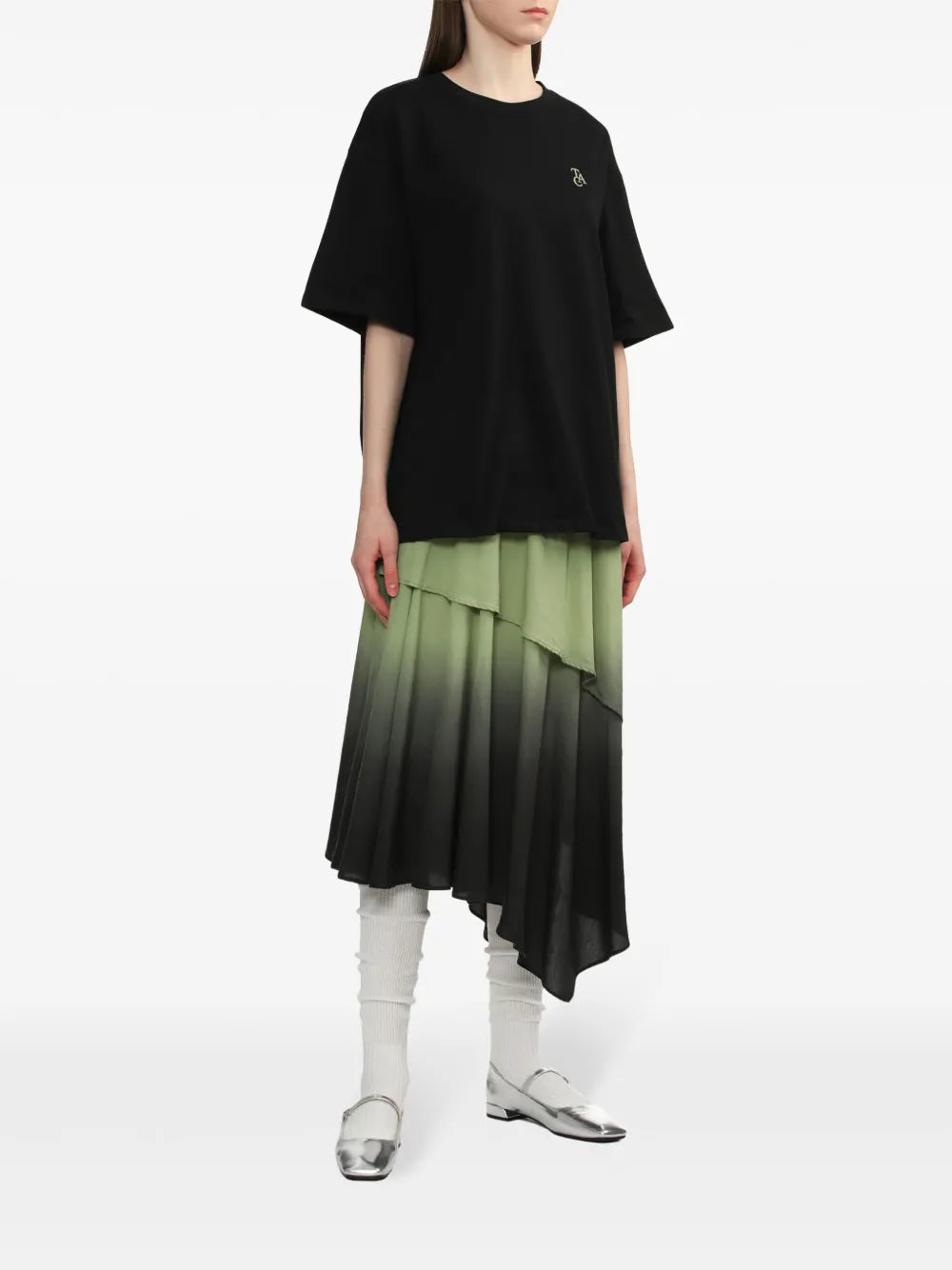 Layered Cotton Midi Skirt