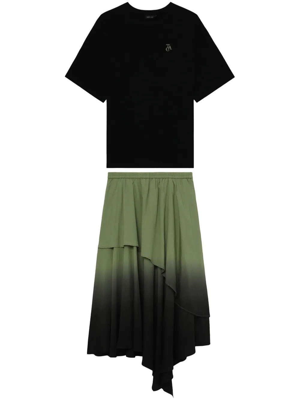 Layered Cotton Midi Skirt