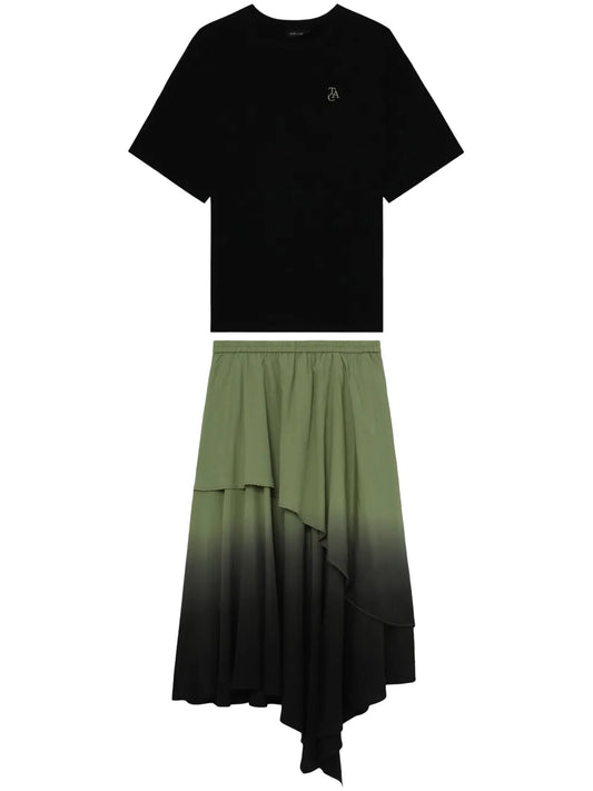 Layered Cotton Midi Skirt