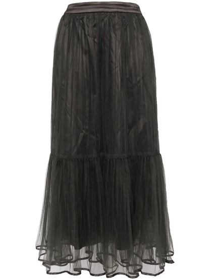 Satin Hem Tulle Skirt