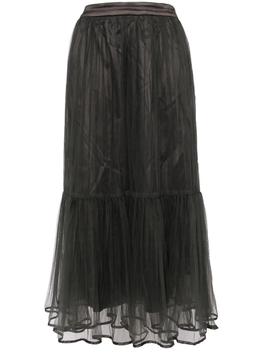 Satin Hem Tulle Skirt