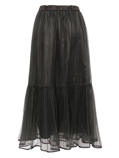 Satin Hem Tulle Skirt