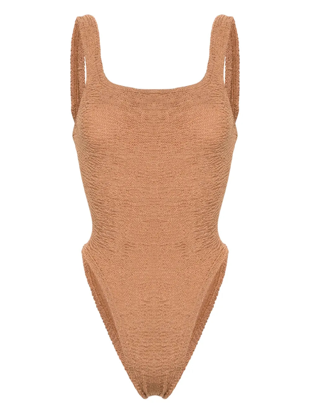 Crinkled-Effect Open-Back Swimsuit