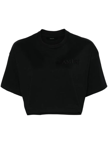 Embroidered-Logo Cropped T-Shirt