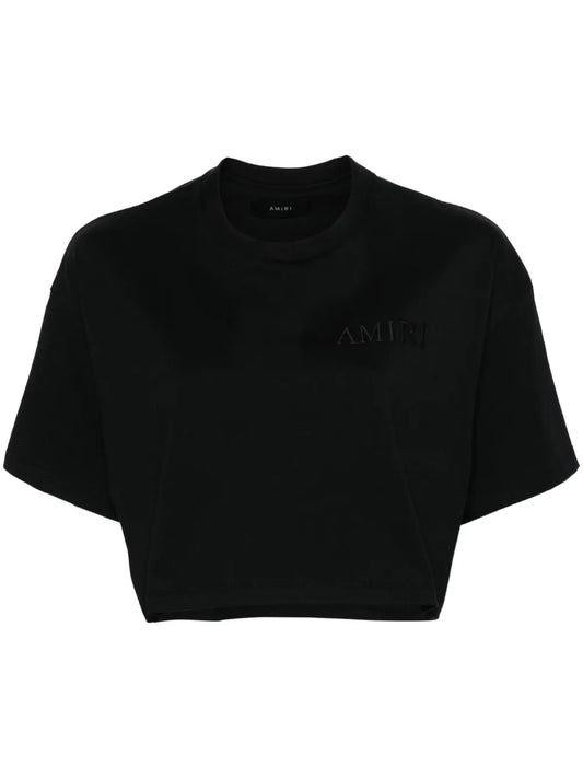 Embroidered-Logo Cropped T-Shirt