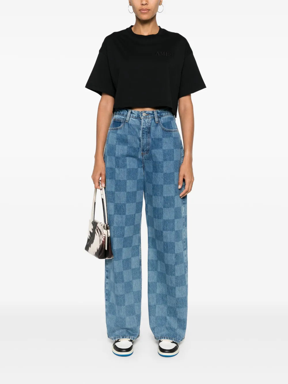 Embroidered-Logo Cropped T-Shirt