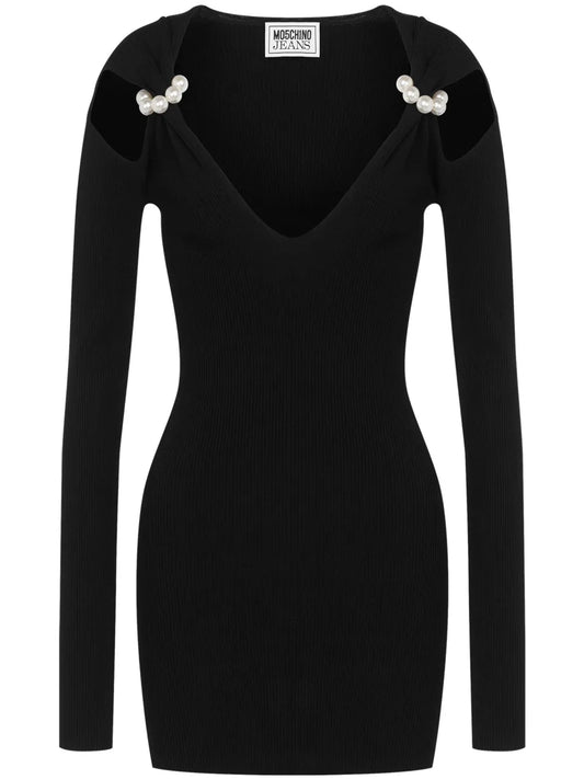 Faux-Pearl Detailing Dress