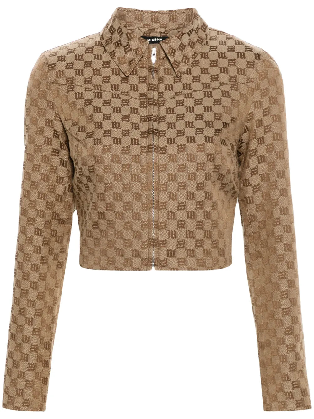 Jacquard-Monogram Cropped Jacket