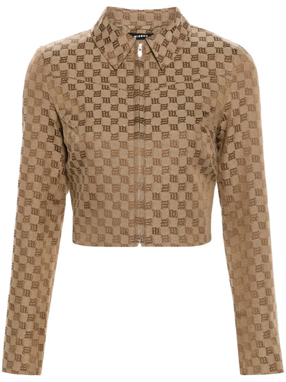 Jacquard-Monogram Cropped Jacket