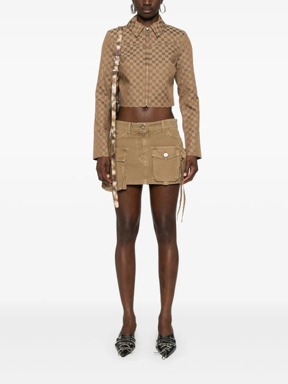 Jacquard-Monogram Cropped Jacket