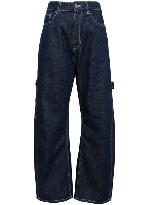 Logo-Patch Straight-Leg Jeans