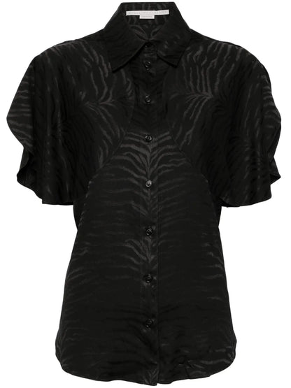 Tiger-Print Short-Sleeved Shirt