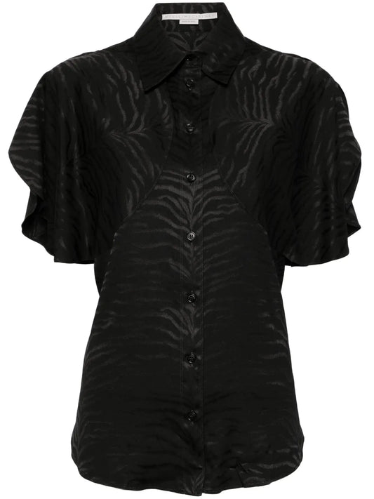 Tiger-Print Short-Sleeved Shirt