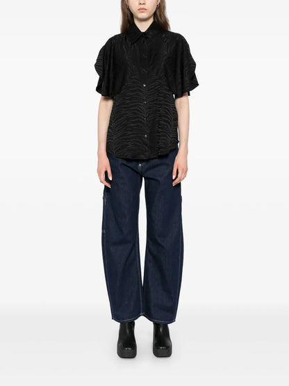Tiger-Print Short-Sleeved Shirt