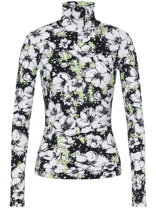 Floral-Print Roll-Neck Top