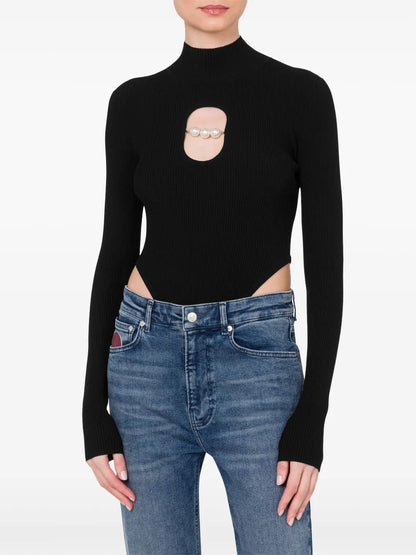 High Neck Cut-Out Bodysuit