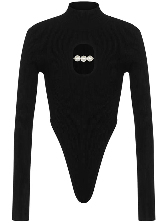 High Neck Cut-Out Bodysuit