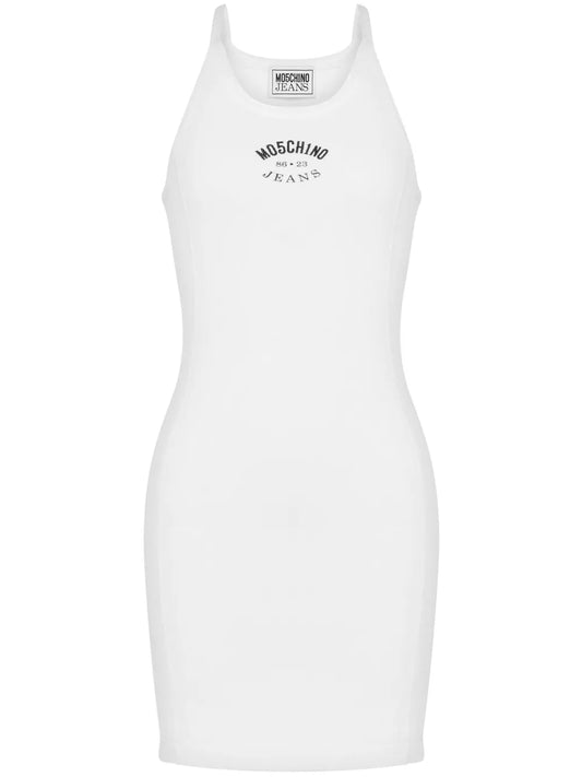 Logo Print Cotton Blend Dress