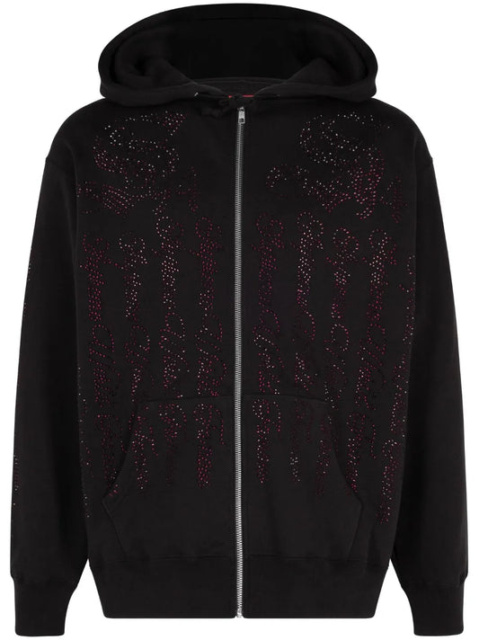 Crystal-Embellished Hoodie