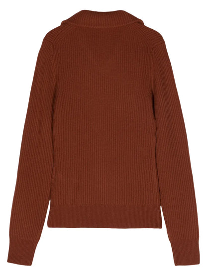 Spread-Collar Ribbed Jumper