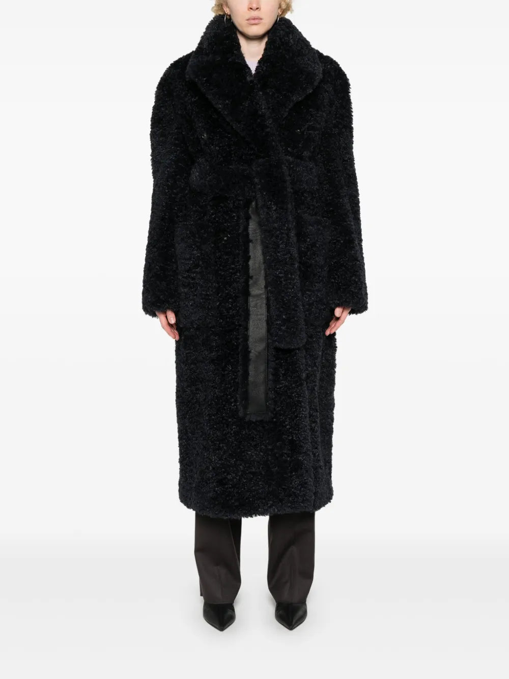 Faux-Fur Belted Coat