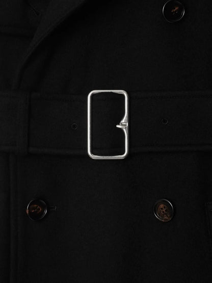 Notched-Lapel Cashmere Trench Coat
