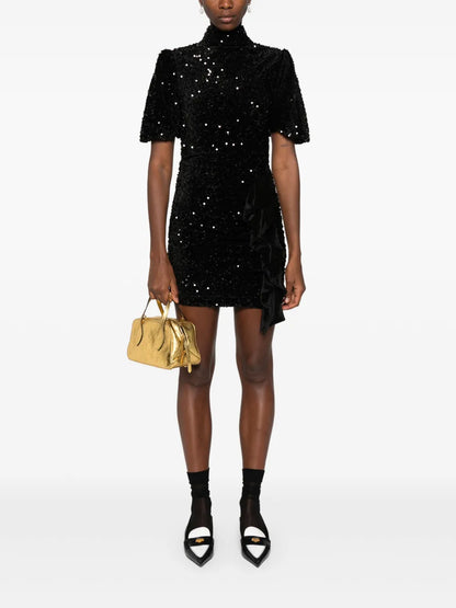 Sequinned Velvet Mini Dress
