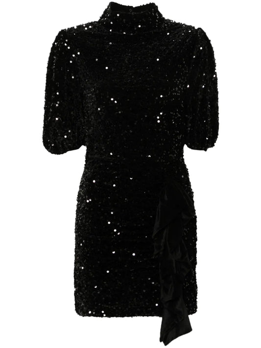 Sequinned Velvet Mini Dress