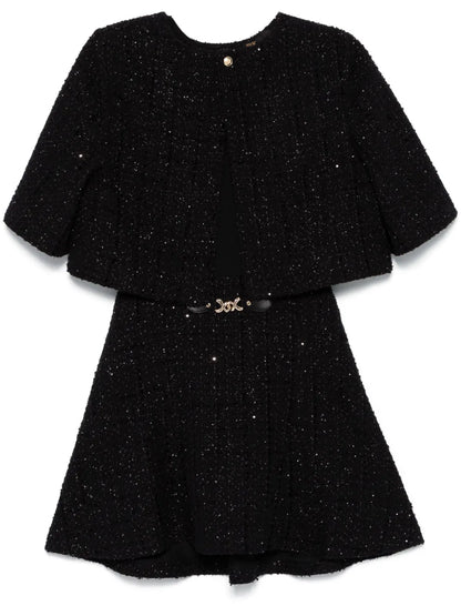 Layered Tweed Mini Dress
