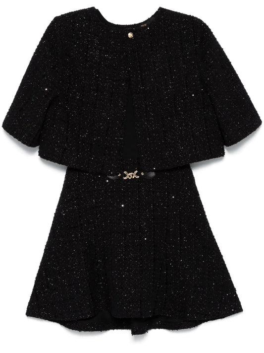Layered Tweed Mini Dress
