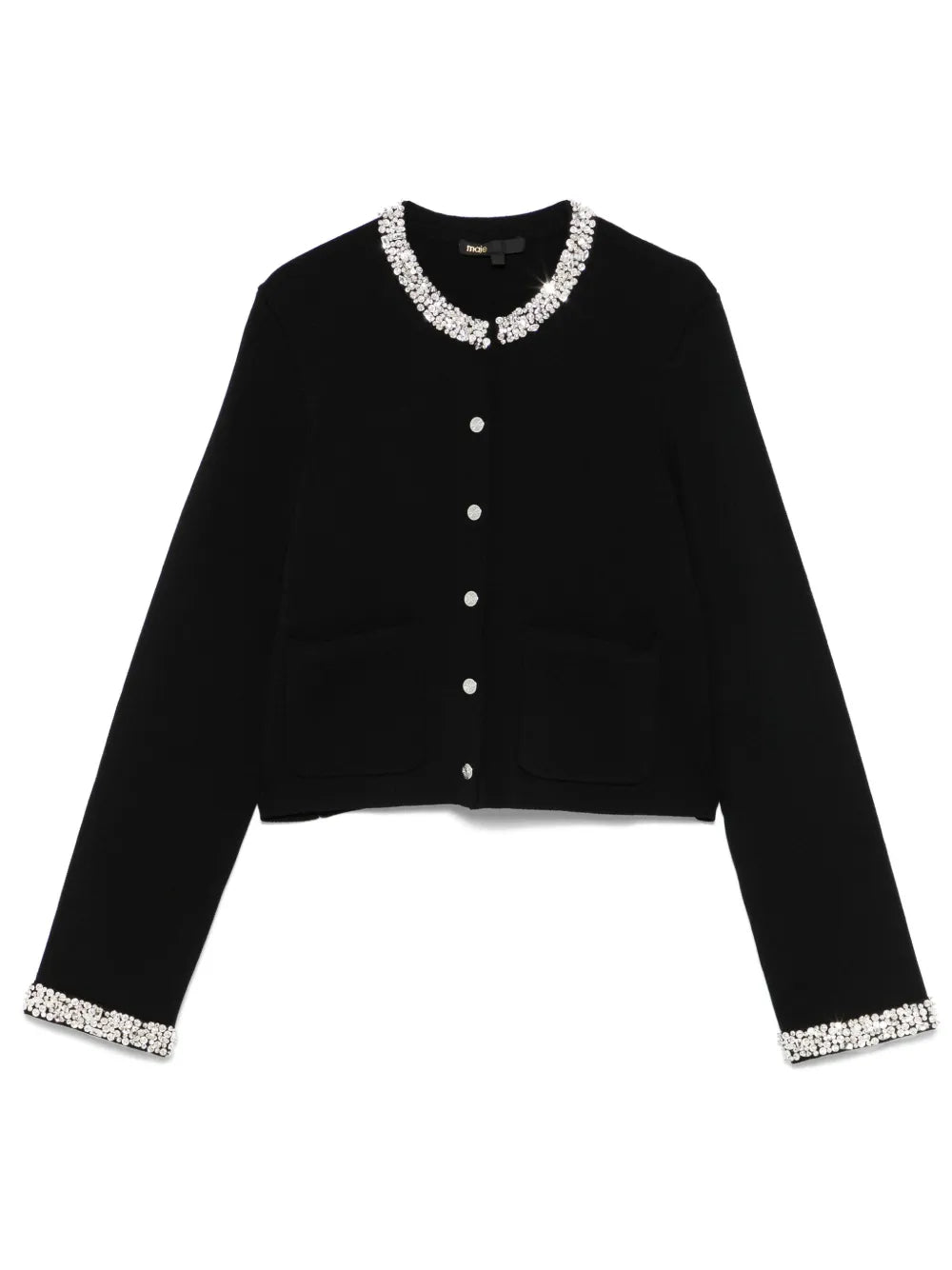Rhinestone-Trim Cardigan
