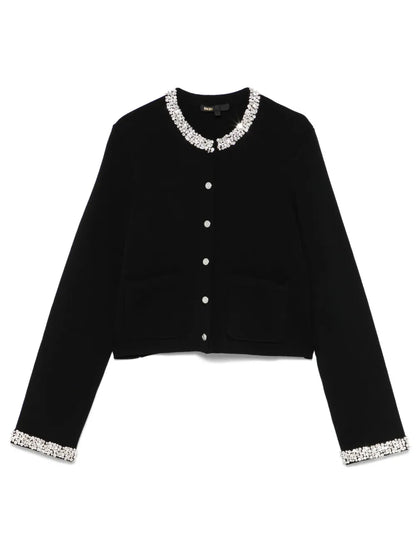 Rhinestone-Trim Cardigan