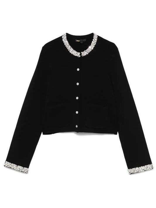 Rhinestone-Trim Cardigan