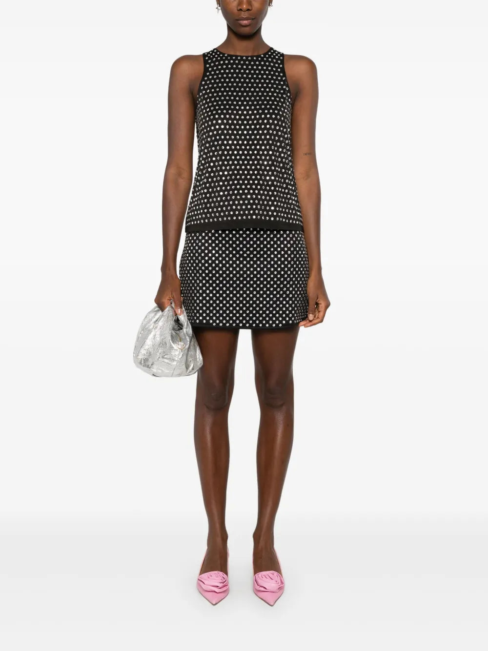 Crystal-Embellished Mini Skirt