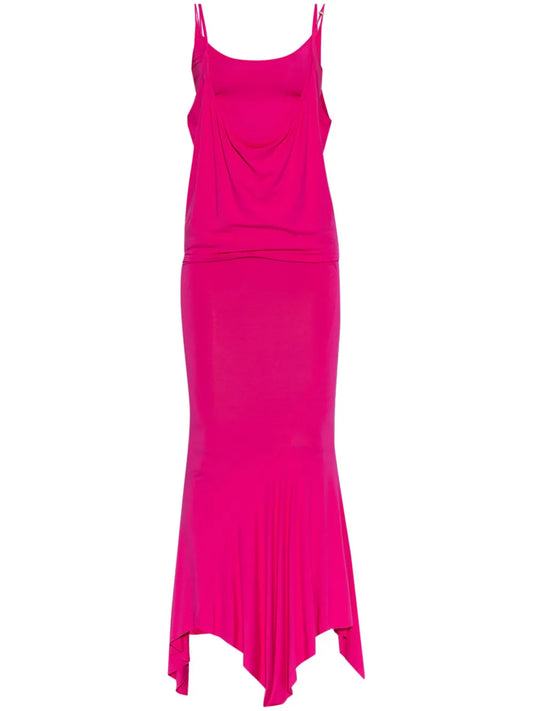 Layered Mermaid-Silhouette Maxi Dress