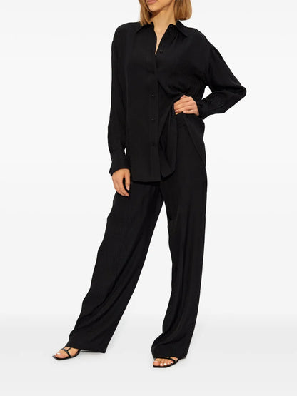 Monogram-Jacquard Wide-Leg Trousers