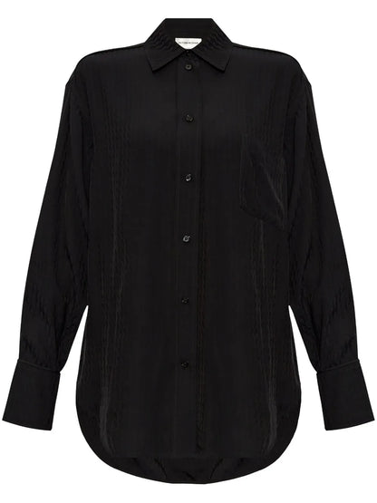 Monogram-Pattern Button-Down Shirt
