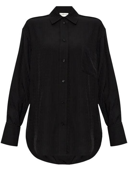 Monogram-Pattern Button-Down Shirt