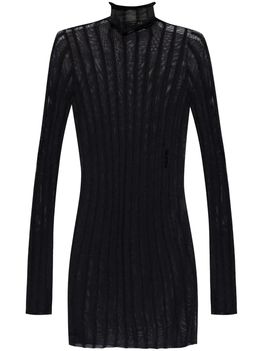 Semi-Sheer Roll-Neck Dress