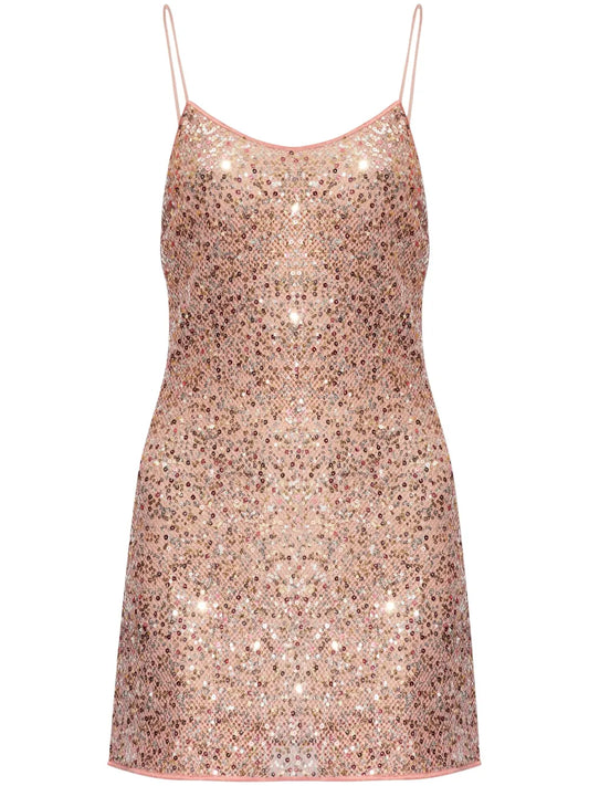 Sequin-Embellished Mini Dress