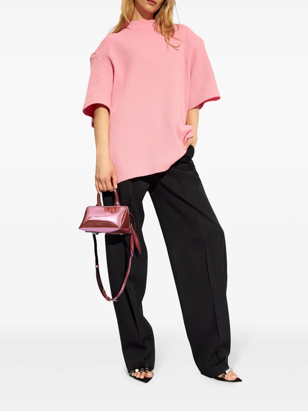 Oversized Waffle-Knit T-Shirt