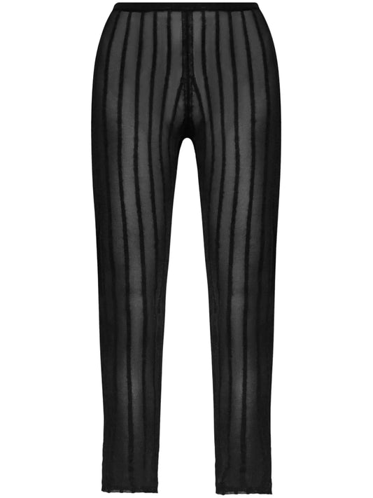 Semi-Sheer Striped Leggings