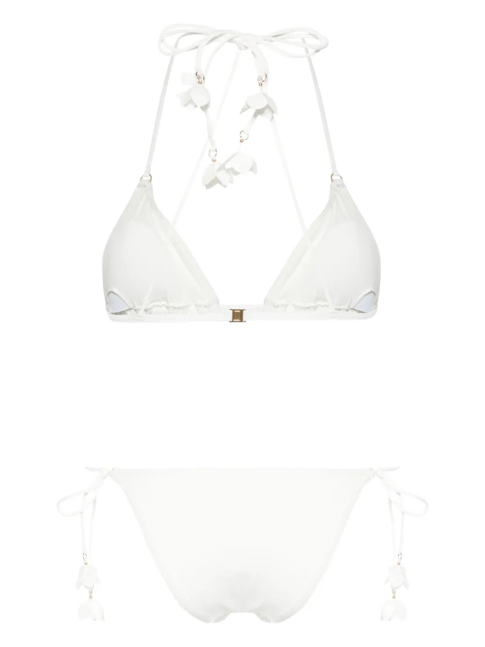 Floral-Appliqué Traingle Bikini