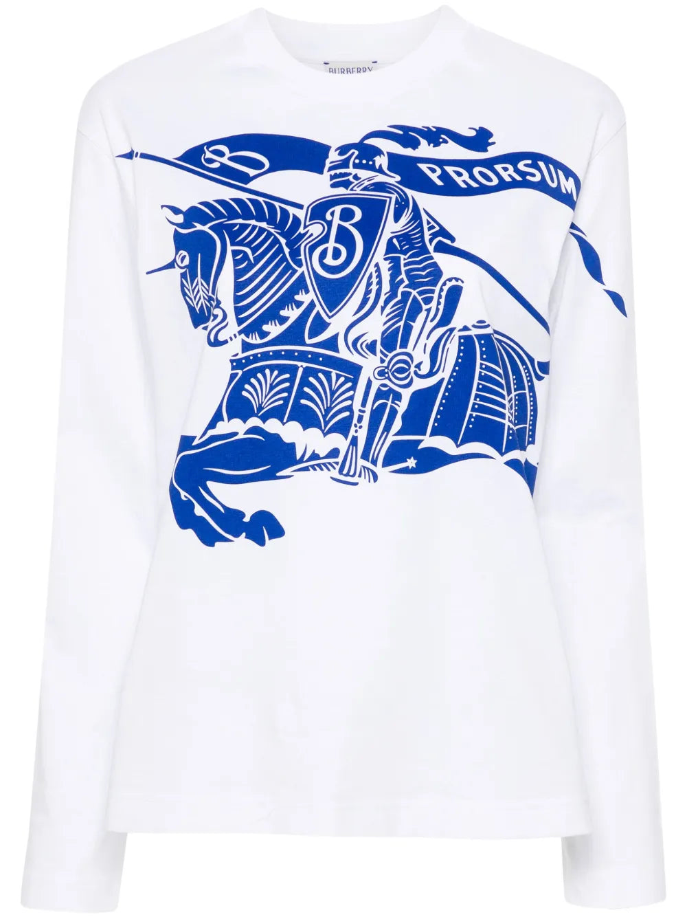 Equestrian Knight-Motif Cotton T-Shirt