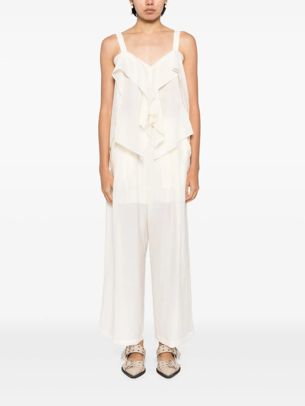 Draped-Design Muslin Co-Ord Set